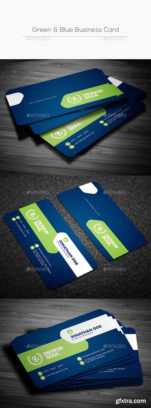 Green & Blue Business Card 22217003 Green & Blue Business Card 22217003