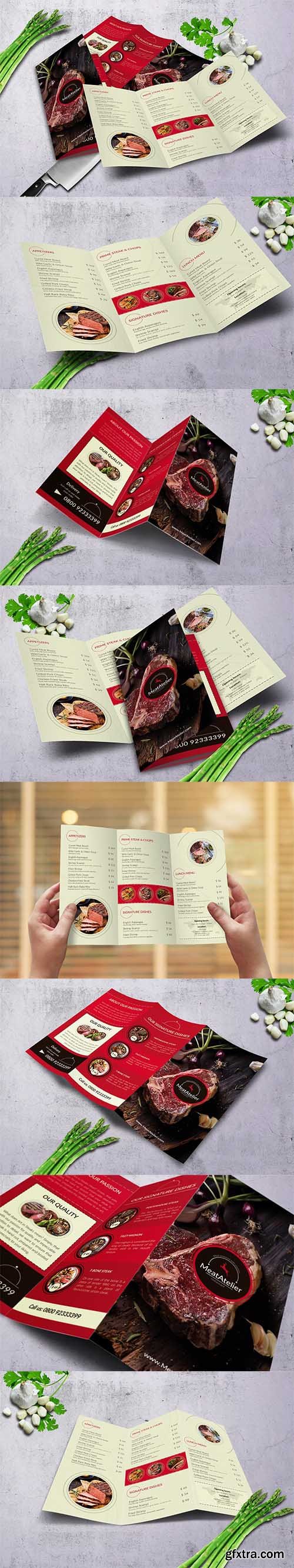 Meat Atelier Trifold Food Menu A4 & US Letter