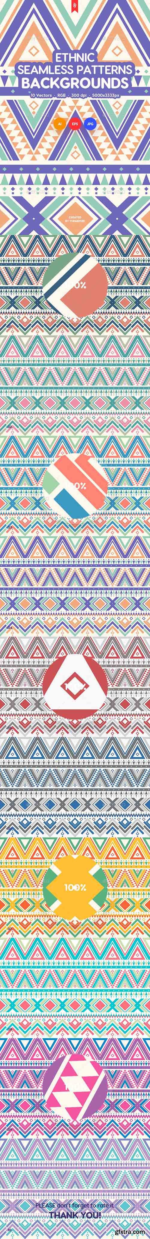 Ethnic Ornamental Seamless Patterns / Backgrounds 21871646