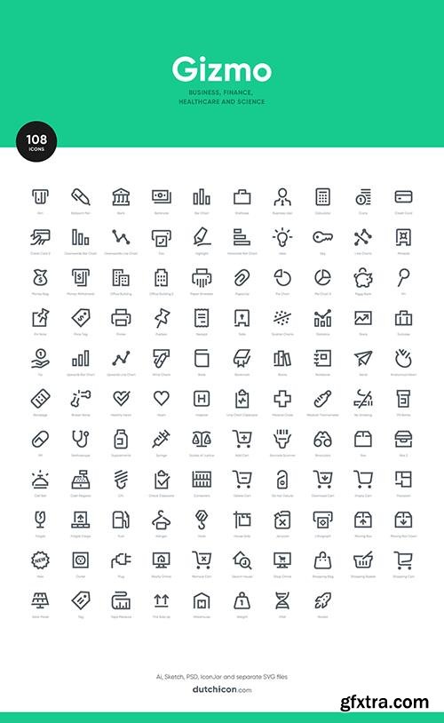 108 Gizmo Business Icons