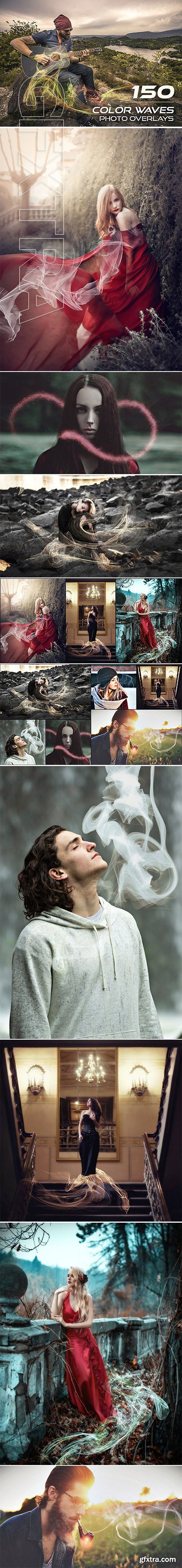 GraphicRiver - 150 Color Waves Photo Overlays 22035519