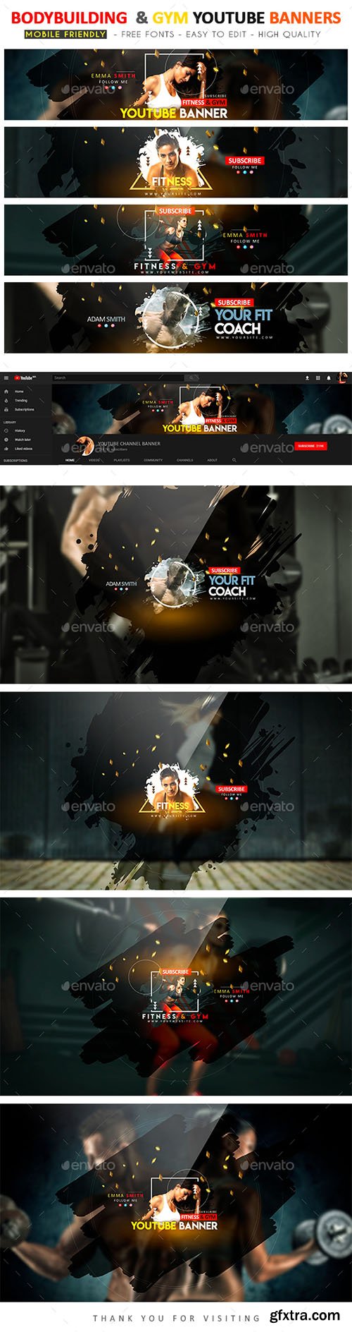 Bodybuilding & Gym YouTube Banner 22208783