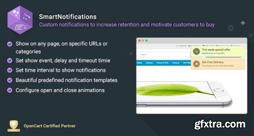 OpenCart - SmartNotifications v2.2.5 - Motivate customers to buy - NULLED