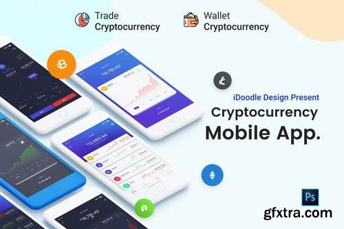 Mobile App UI Kit Cryptocurrency Trading & Wallets