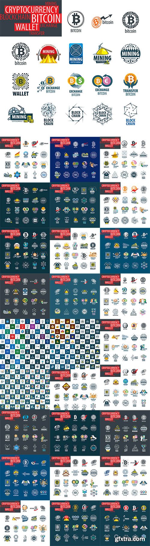 Vector Set - Icon for cryptography