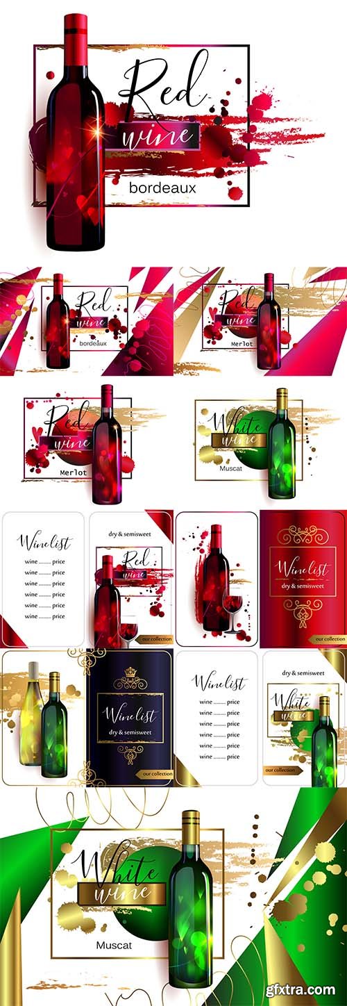 Vector Set - Wine Posters and Lists Vector Set - Wine Posters and Lists