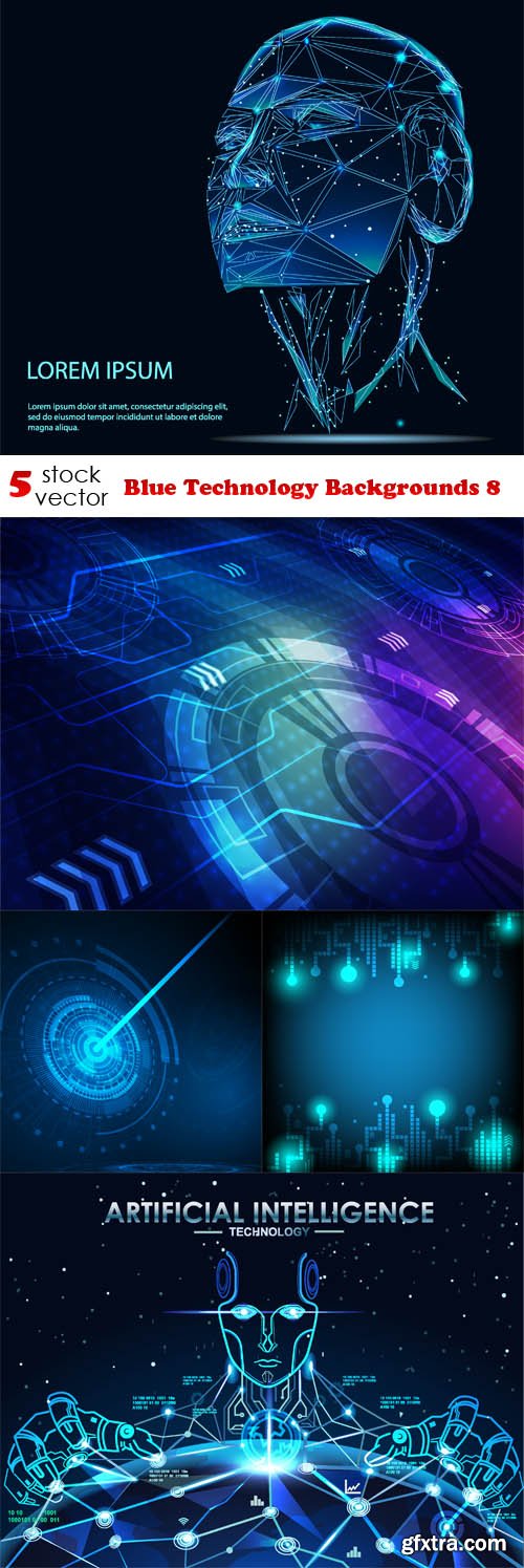 Vectors - Blue Technology Backgrounds 8