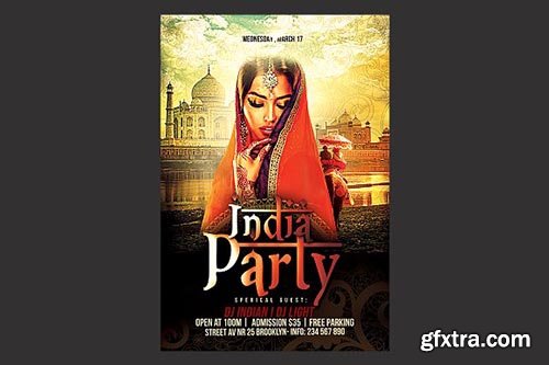 CreativeMarket - India Party Flyer 2607187