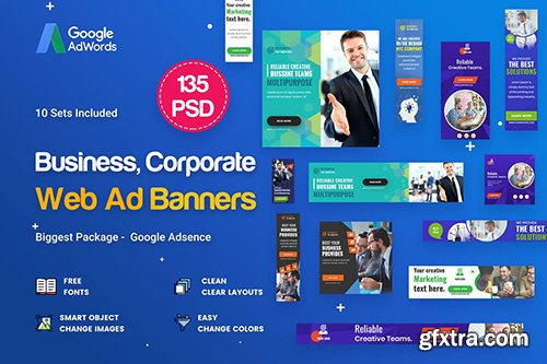 Multipurpose, Business Banners Ad - 150 PSD Multipurpose, Business Banners Ad - 150 PSD
