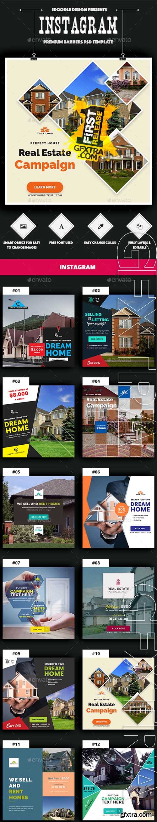 Real Estate Instagram Banners Ads - 15 PSD 15862048 Real Estate Instagram Banners Ads - 15 PSD 15862048