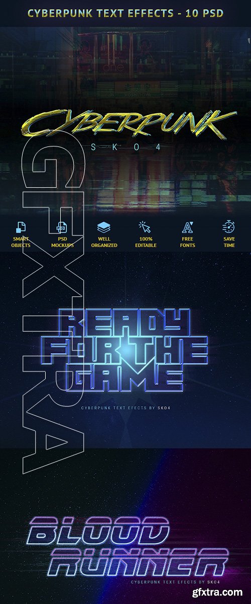 GraphicRiver - Cyberpunk Text Effects - 10 PSD 22323430