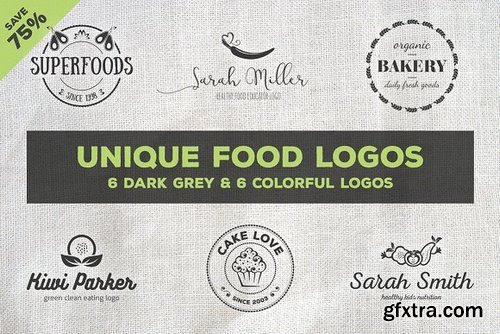 CM - Unique Food Logos &ndash; Bundle 637692
