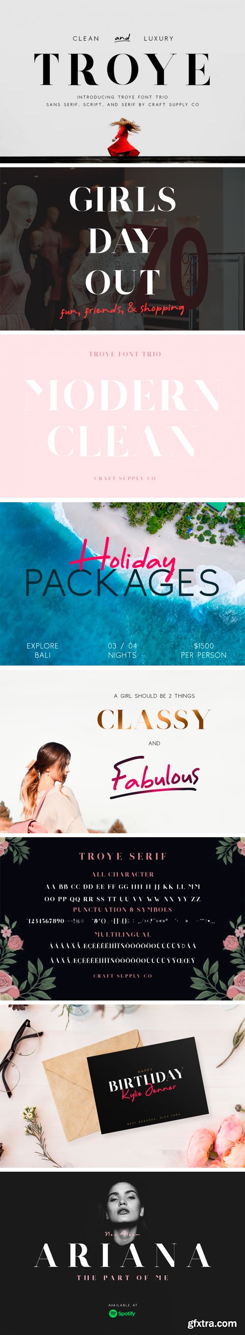 Thehungryjpeg - Troye Font Trio 3475317