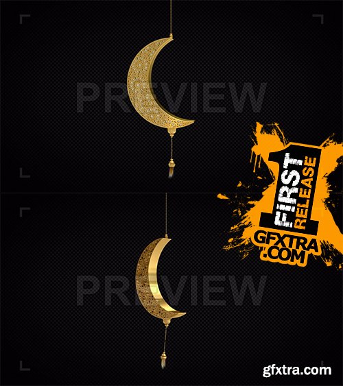 Golden Arabesque Moon Decor 98516