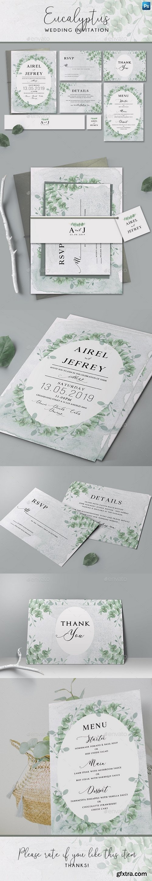 Graphicriver - Eucalyptus Wedding Invitation 22386017