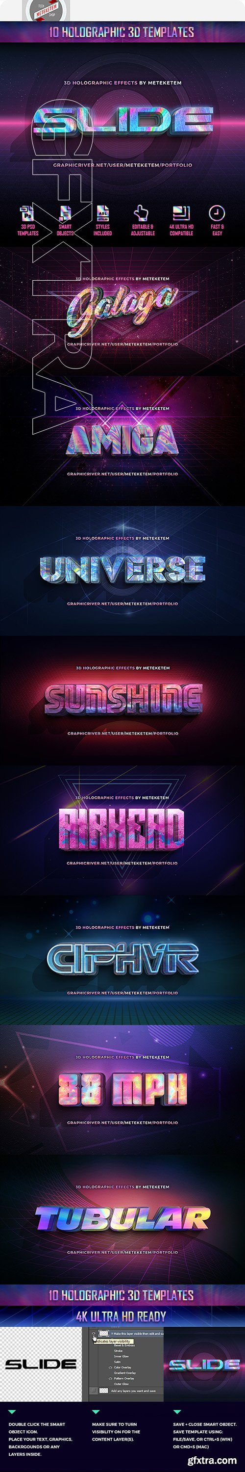 GraphicRiver - 3D Holographic Text Effects 22377756