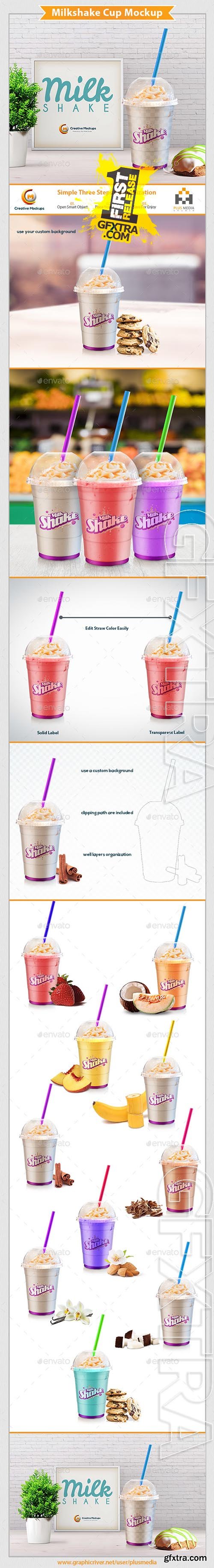 Milkshake Plastic Cup Mockup 22355718