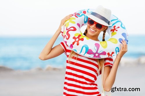 Woman on Holiday Vacation Sea Beach 25xJPG