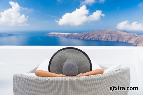 Woman on Holiday Vacation Sea Beach 25xJPG