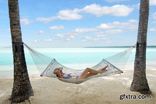 Woman on Holiday Vacation Sea Beach 25xJPG