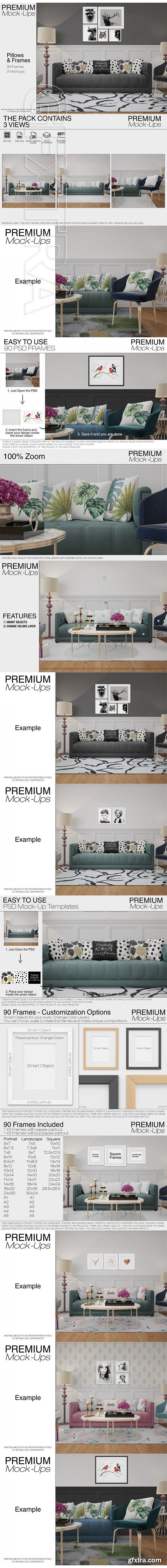 Pillows & Frames Set - Glam Style