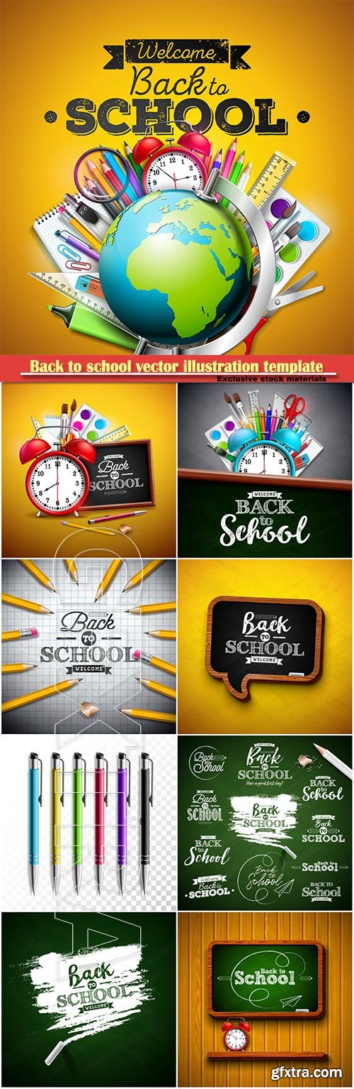 Back to school vector illustration template # 10 Back to school vector illustration template # 10