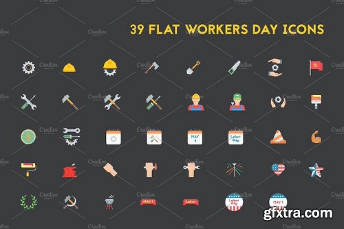 CreativeMarket Workers Day Icon Bundle 2540478