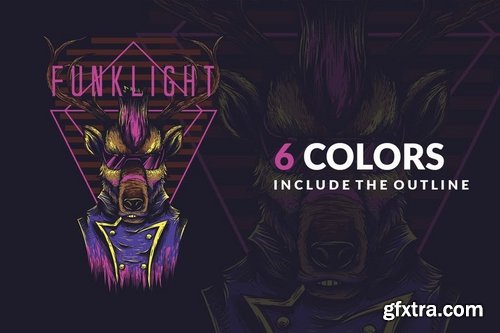 Funk Light T-Shirt Design Template