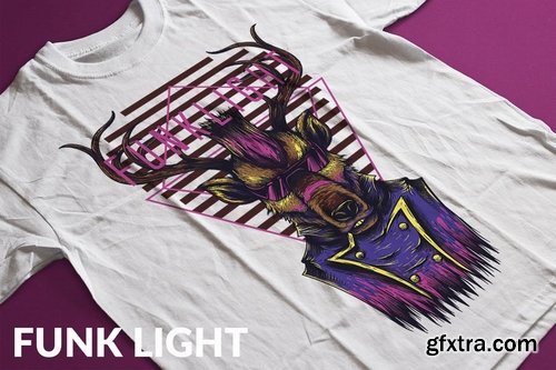 Funk Light T-Shirt Design Template
