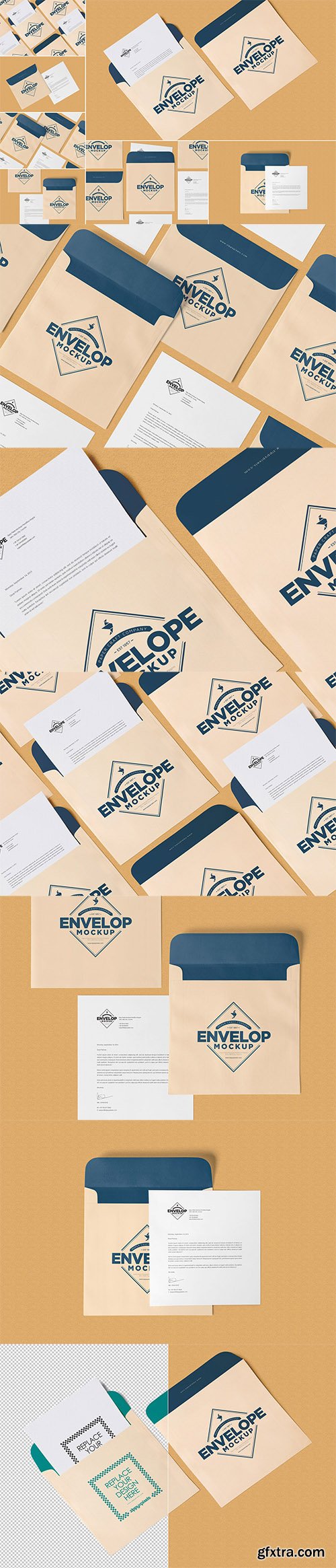 Unique Square Shaped Envelope Mockups