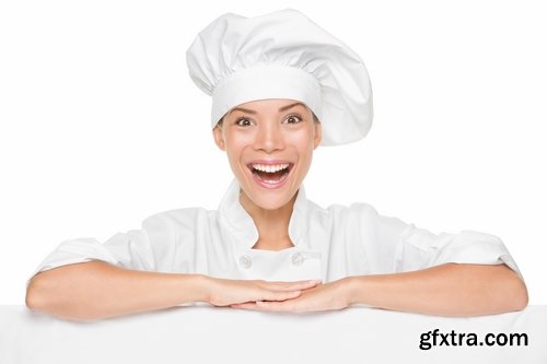 Woman Chef Cooking Food in Kitchen 25xJPG
