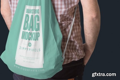 5 Drawstring Bag Mockups