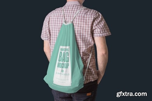 5 Drawstring Bag Mockups