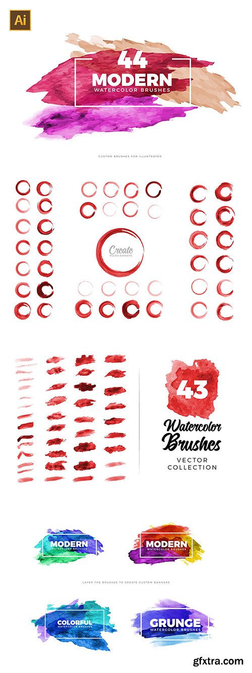 Vector Watercolor Brushes for Illustrator
