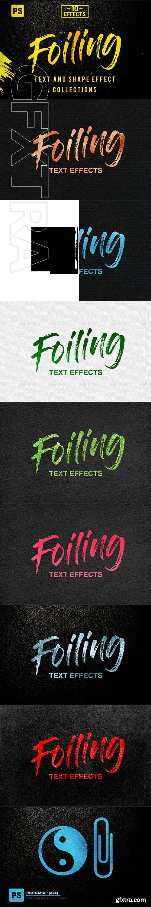 CreativeMarket - 10 Foiling Photshop Layer Styles 2816313