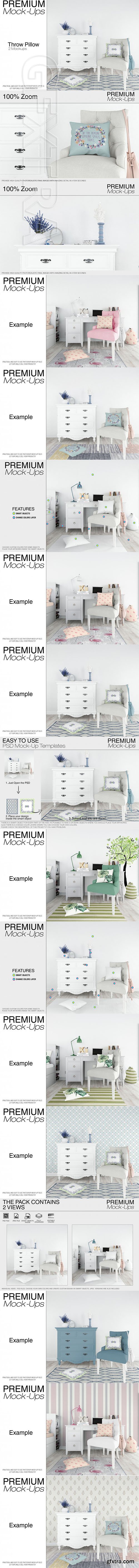 CreativeMarket - Throw Pillows & Carpet Mockup Pack