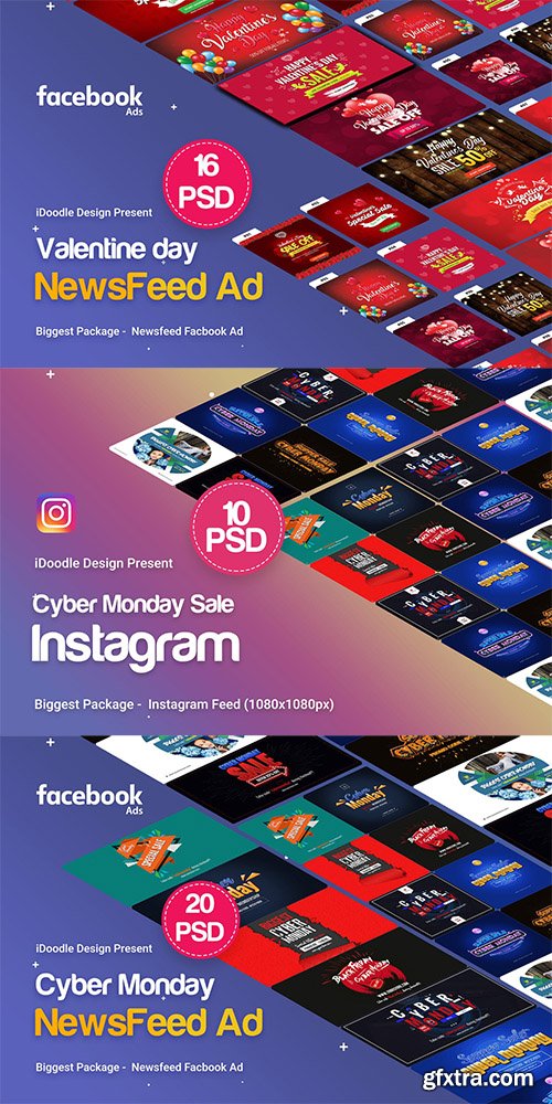 Cyber Monday Instagram and NewsFeed Valentine’s Day Banners