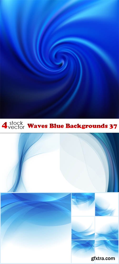Vectors - Waves Blue Backgrounds 37
