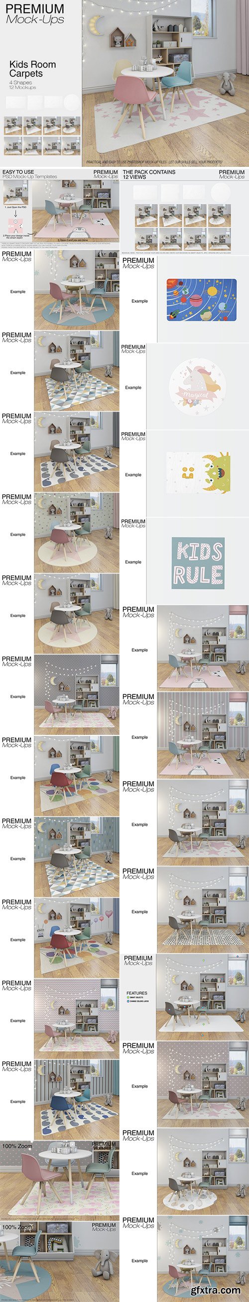 CM - Kids Room Carpets - 4 Shapes 2663102