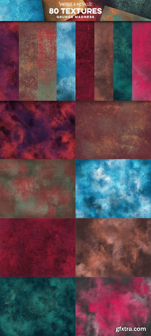 CreativeMarket 80 Vintage &amp; Metallic Textures 2867456