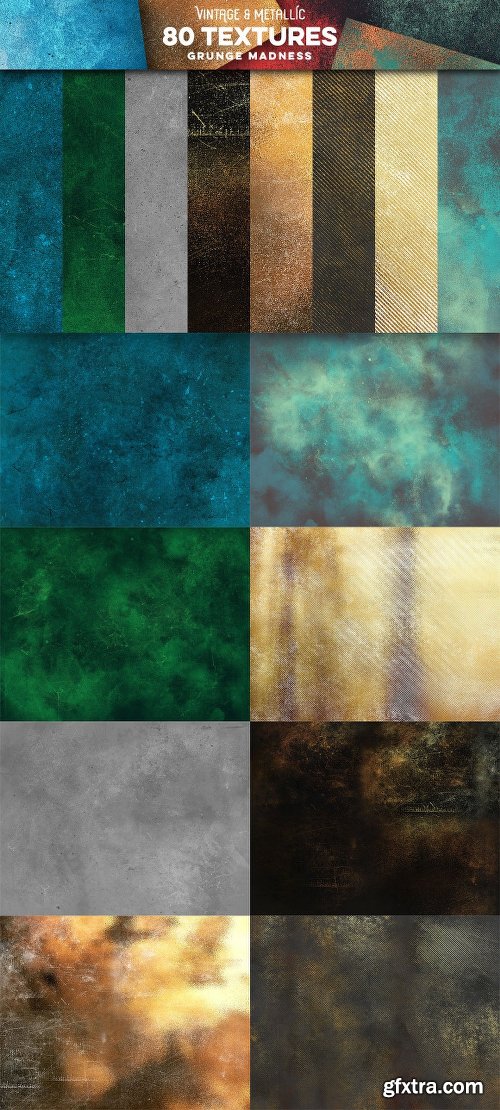CreativeMarket 80 Vintage &amp; Metallic Textures 2867456