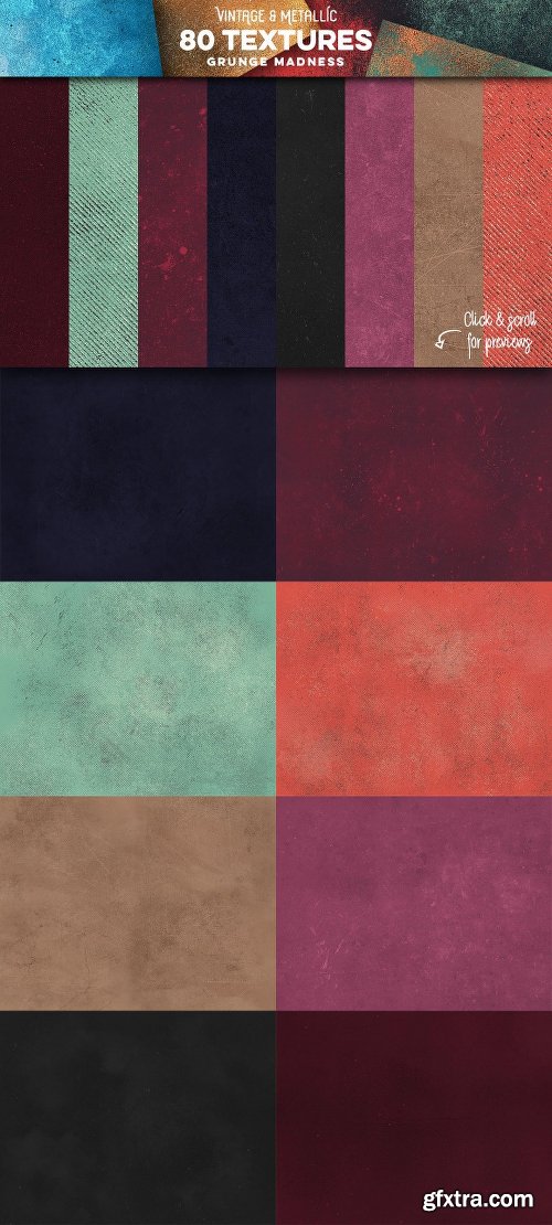 CreativeMarket 80 Vintage &amp; Metallic Textures 2867456