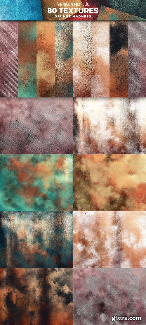 CreativeMarket 80 Vintage &amp; Metallic Textures 2867456