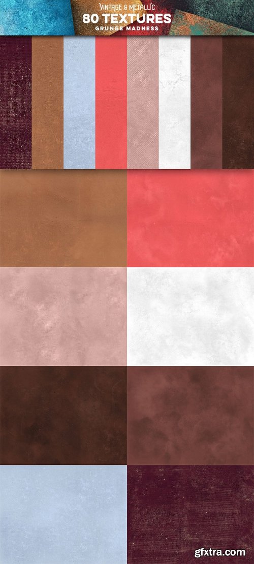 CreativeMarket 80 Vintage &amp; Metallic Textures 2867456