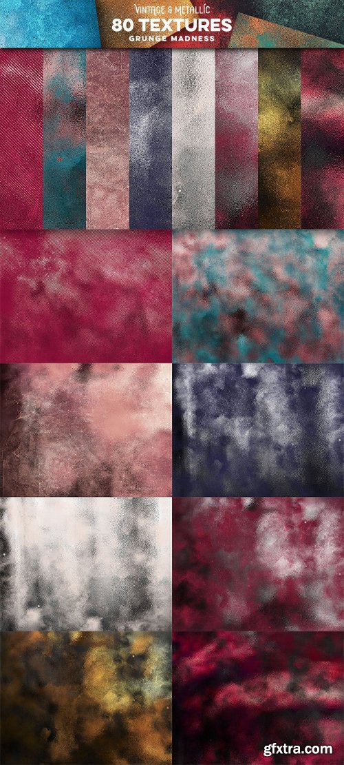 CreativeMarket 80 Vintage &amp; Metallic Textures 2867456