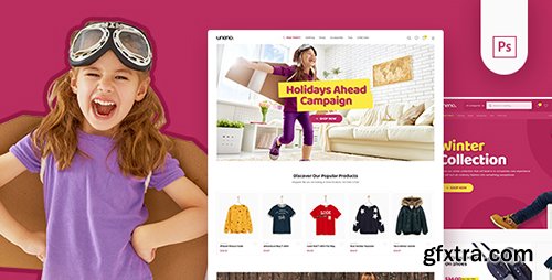 ThemeForest - Uneno - Kids Fashion eCommerce PSD Template 22479389