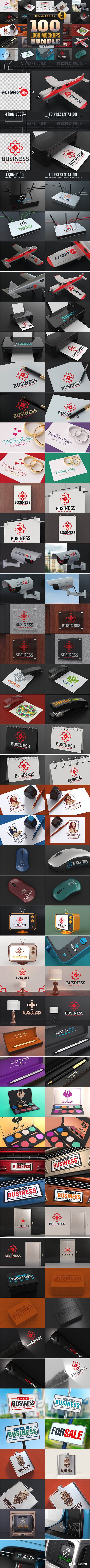 CreativeMarket - 100 Logo Mockups Bundle Vol 5 2801220