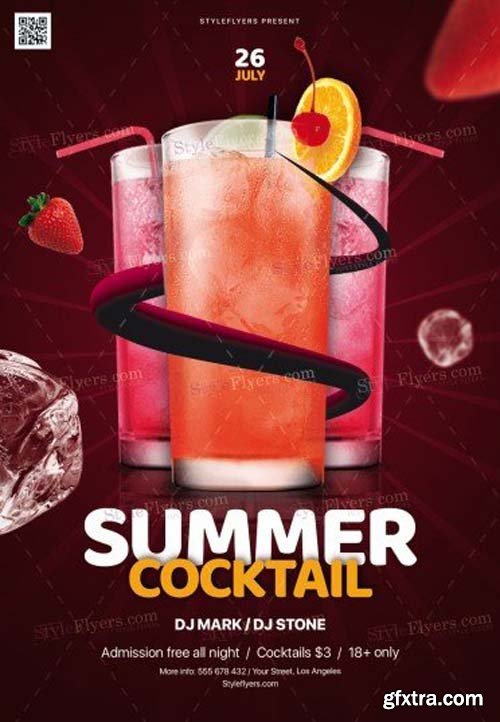 Summer Cocktail V17 2018 PSD Flyer Template