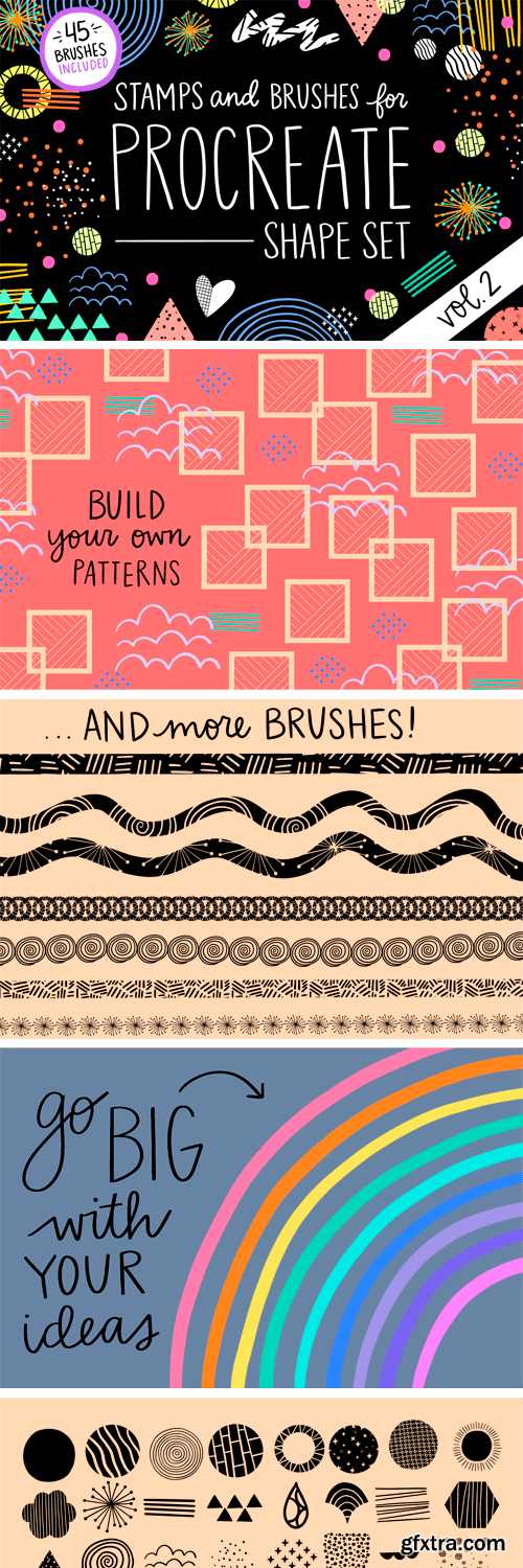 CM - Procreate Stamp Shapes Set Vol.2 2590864