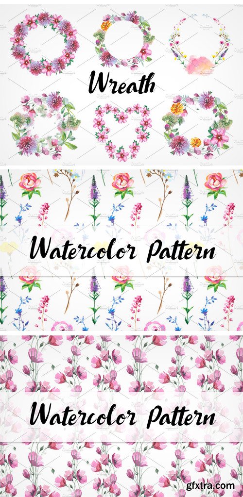 CM - Wild Flowers Watercolor PNG Set 932555